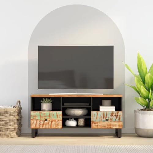 XGWKCNV Entertainment Centers & TV StandsTV Schrank 100x33x46cm Massivholz Altholz Holzwerkstoff