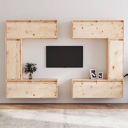 WDGJJFECNMUEHI Schlafzimmer TV-Schrank LautsprecherschrankTV-Schränke 6 STK. Massivholz KieferGeeignet für Wohnzimmer, Schlafzimmer, Balkon