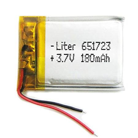 Akku 651723 LiPo 3.7V 180mAh 0.666Wh 1S 5C Liter Energy Battery Lithium Polymer Batterien Schutzplatine für Elektronik Wiederaufladbar - Nicht geeignet für Funksteuerung 25x17x7mm (180mAh|651723)