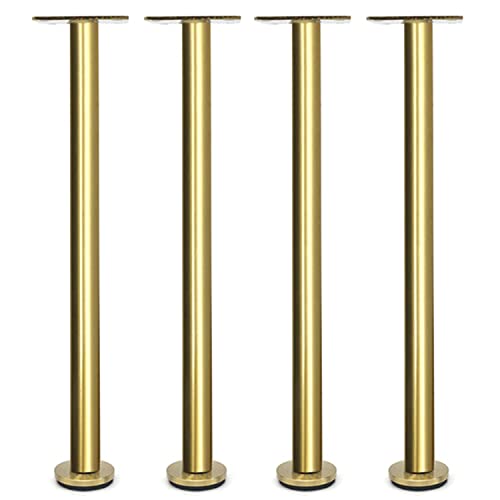 Verstellbare Edelstahl-Möbelbeine, Set mit 4 goldfarbenen Tischbeinen für Badezimmerschrank, DIY-Ersatz, 450 mm Höhe