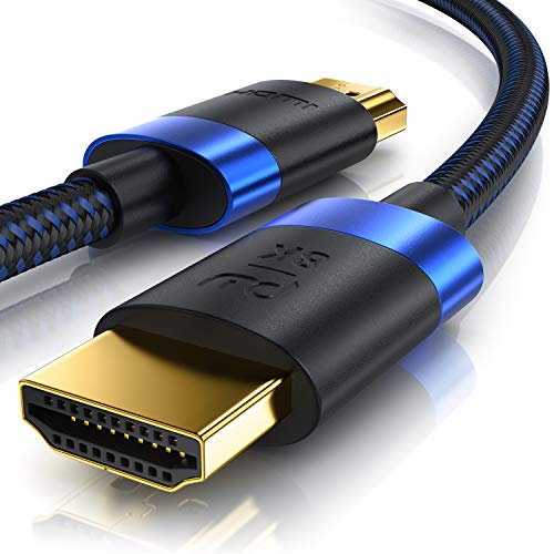 CSL - 8k / 4k HDMI Kabel 2.1/2.0-1,5m - 8K @ 60Hz / 120Hz - 4K @ 240Hz - 48 Gbit/s - 3D - Ultra High Speed mit Ethernet - TV Blu-ray PS5 Xbox Series X Switch - schwarz - 1,5 Meter