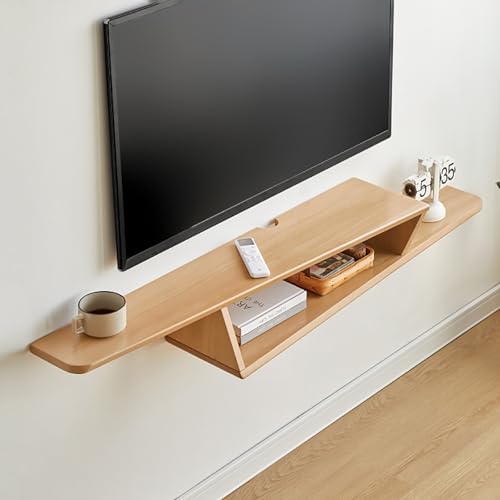 LLYLAFDC Regal Für Entertainment-Center Unter Dem Fernseher, Offenes Multimedia-Rack, Medienkonsole, TV-Schrank, Schwebender TV-Ständer, Regal Für Fernseher, TV-Konsole Aus Holz