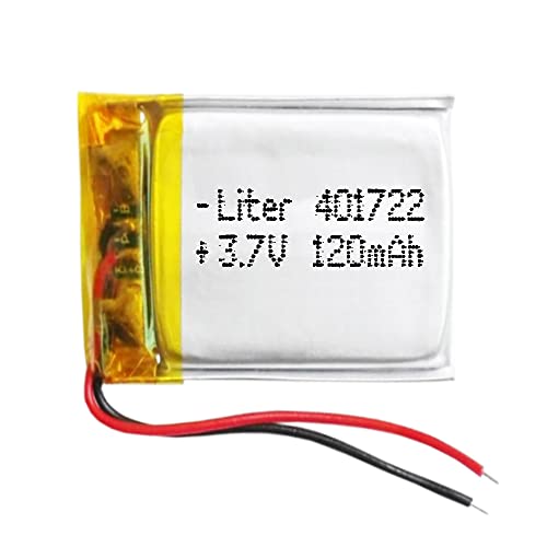 Akku 401722 LiPo 3.7V 120mAh 0.444Wh 1S 5C Liter Energy Battery Lithium Polymer Batterien Schutzplatine für Elektronik Wiederaufladbar - Nicht geeignet für Funksteuerung 24x17x4mm (120mAh|401722)