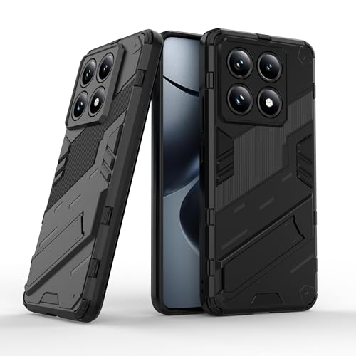 FANYUAN Hülle für Xiaomi 14T Pro 5G, Soft TPU + Hard PC, Ganzkörper Robuste Stoßfeste Schutzhülle, Standfunktion, Handyhülle Cover Case für Xiaomi 14T Pro 5G.(Schwarz)