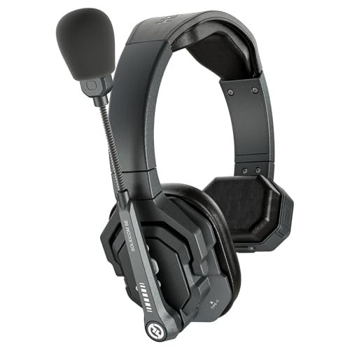 Hollyland Solidcom SE 2.4G Wireless Remote Headset ENC Full Duplex 350 m Team Communication Headsets with PTT Mute Single Ear Headset for TV Film Production Drone (Single-Ear Version)