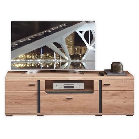 TV-Lowboard in Altesche massiv, Old Artisan Oak Optik FSC-zertifiziert - Moderner TV Schrank mit viel Stauraum für Ihr Wohnzimmer - 180 x 55 x 42 cm (B/H/T)