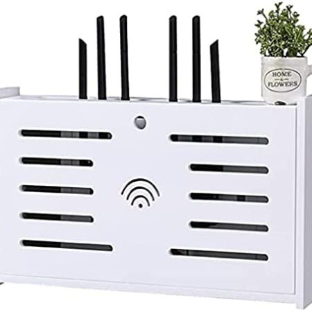 GeRRiT Router-Aufbewahrungsbox, wandmontierte Router-Dekorationsbox, WLAN-Aufbewahrungsbox, Halterung, Aufbewahrungsbox für TV-Zubehör, Kabelmanagement-Box, Router