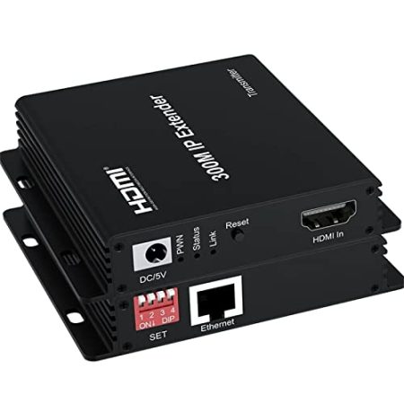 300 m IP Extender, HDMI Extender over IP RJ45 Cat6 Kabel 1080P HDMI auf Ethernet Network Extender Support One TX auf Many RX über Network Switch (TX+RX)
