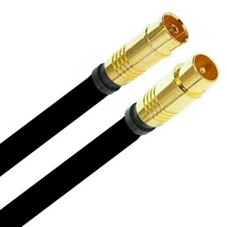 AC-Sat-Corner Antennenkabel TV Kabel 135 dB HD 4K HQ Koaxial Kupplung/Koaxial Stecker 7mm Schwarz 5 Meter