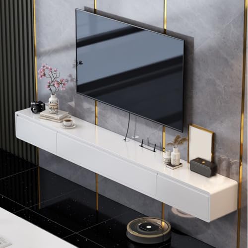 Wandmontierter schwimmender TV-Ständer mit Tür, großer Stauraum, 180 cm, TV-Bank für Wohnzimmer, moderner TV-Schrank für Fernseher bis zu 65 Zoll