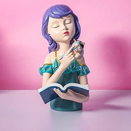 xuejuanshop Harz mädchen Kunst Statue Geschenk fee zubehör skulptur Ornament Dekoration Tabletop Figuren (Color : B Green Clothes)