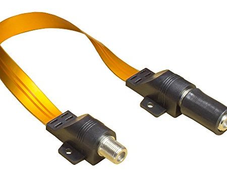 Good Connections® SAT Tür-/Fensterdurchführung mit Wetterschutz - High-Quality, extrem flach - F-Kupplung an F-Kupplung - Gesamtlänge inkl. Stecker 54 cm, flexible Länge 44 cm