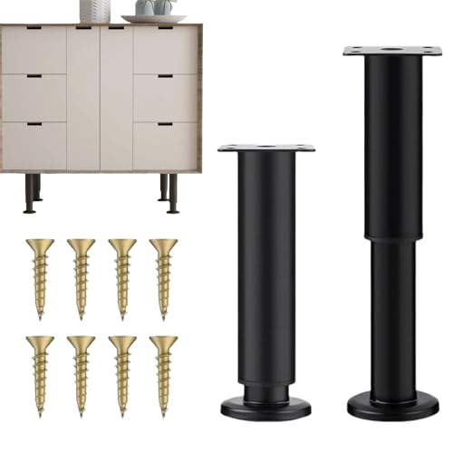 IATAHI Möbelfüße Höhenverstellbar,2pcs Verstellbare Möbelfüße,Edelstahl Möbelfuß,Metall Schrankfüße,Ersatz Stützfüße Beine,Einstellbar Stahl Bettfüße Ersatz Stützfüße Tischbeine für Möbel Sofa Bett
