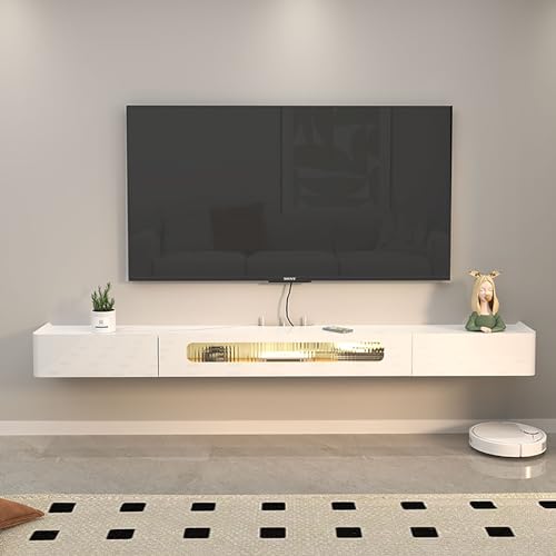 XRRJFYH Weiß Lowboard Hängend 160cm Fernsehschrank Holz TV Board LED TV Bank TV Lowboard TV Schrank Weiss Fernsehtisch
