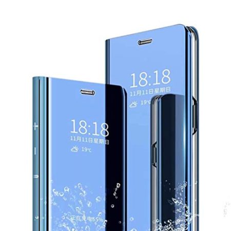 Wuzixi Hülle für Xiaomi Poco M3 Pro 5G. Smart Case, Tasche Smart Spiegelüberzug Sleep Flip Leder Tasche Smart Leder Tasche Schutzhülle für Xiaomi Poco M3 Pro 5G.Blau