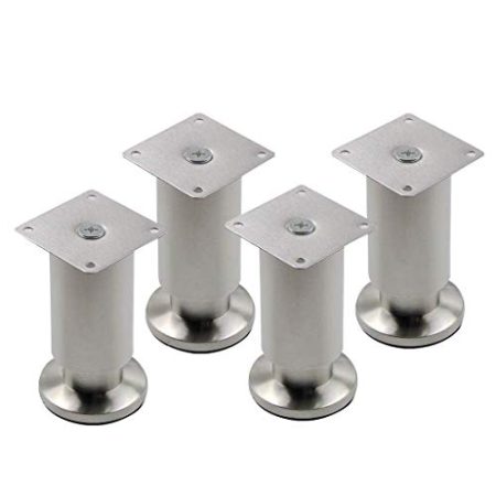 4 x Edelstahl-Möbelbeine für Sofa, Schrank, TV-Tisch, verstellbare Balance-Beine für Teetisch, super belastbares Hardware-Zubehör.