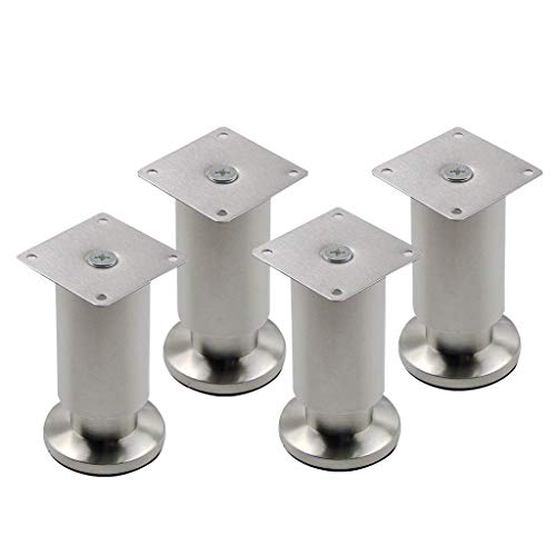 4 x Edelstahl-Möbelbeine für Sofa, Schrank, TV-Tisch, verstellbare Balance-Beine für Teetisch, super belastbares Hardware-Zubehör.