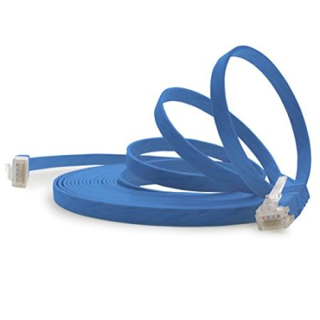 1aTTack.de 10m - Blau - 1 Stück - Cat.6 Flaches Netzwerkkabel Cat6 Flachkabel Ultra Flach Cat.6 Patchkabel 1000 Mbit/s Gigabit LAN (RJ45) Flach Slim Micro
