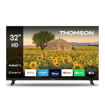 Thomson 32 Zoll (80 cm) HD Fernseher Smart Android TV (WLAN, Triple Tuner DVB-C/S2/T2, Google Assistant) – 32HA2S13-2023