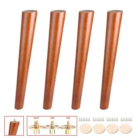 AT Massivholz-Möbel Beine, Tilt Konische Sofa Beine, Couchtisch Beine, Diy Ersatz Beine Für Schrank/Diy Desk/Tv-Schrank, Mit / M8 / M10 Bolzen, Mit Zubehör, Set Von 4 (,) / M10 / 70cm/27