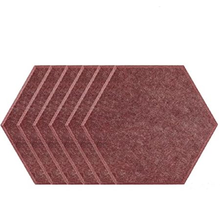 6 STÜCKE Schalldichte Wandaufkleber Schallabsorbierende Wandaufkleber Familie Schlafzimmer Studio Schalldichte Dekoration Zubehör-lila rot_1.0cm Hohe Dichte