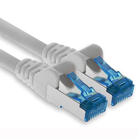 freiwerk 10.0 M - CAT-6a Netzwerk-Kabel, Ethernet, Lan & Patch Kabel RJ-45 SFTP 10GB/s - 1 Stück Weiß