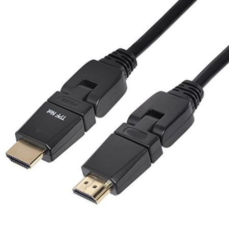 TPFNet 1m HDMI Kabel 2.0 Abwinkelbar, (vergoldete Anschlüssen und Metall-Abschirmung) High Speed, Ethernet, 4K, UHD, Schwarz