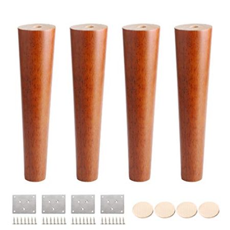 WYRMB Massivholz-Möbelbeine, konische Ersatz-Sofabeine, Couchtischbeine, für DIY-Schreibtisch/TV-Schrank/Nachttisch/Schrank, 8–80 cm optional, mit Zubehör, 4er-Set (30 cm/11,8 Zoll)