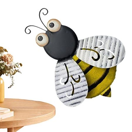 Youao Metall-Biene-Wand-, TV Hintergrund Skulptur Hummeln, Outdoor Garden Decor Yard Art Rasen Patio Zaun Dekorationen für draußen
