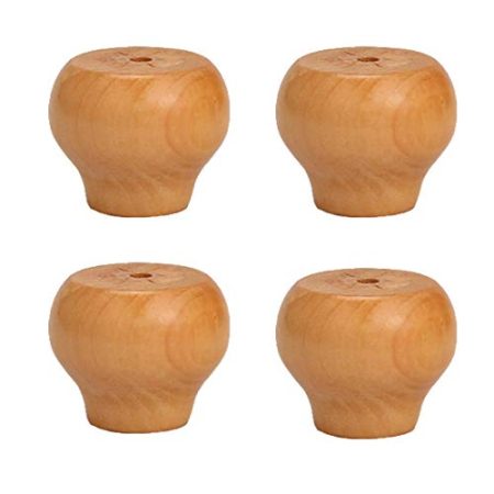 4 Stück Möbelbeine aus Massivholz, Sofabeine aus Holz, runde Möbelfüße, Ersatzbeine für Couch, Bett, Sessel, Schrank, Couchtisch, TV-Schrank, mit Zubehör, 2 cm/4 cm/6 cm (schwarz2 (Holzfarbe 4 cm))