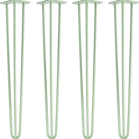 Hairpin Tischbeine, 4 Stück, stabile Stahl-Metallbeine für Schreibtisch und Esstisch, Möbel im Industrie-Stil, Möbel für DIY-Projekte, 60 cm, Grün, modernes Heimdekor-Zubehör