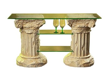 Antikes Wohndesign TV Rack Regal Fernsehschrank TV Schrank Phonoregal HiFi Rack Glas 125cmx50cm mit Ablage