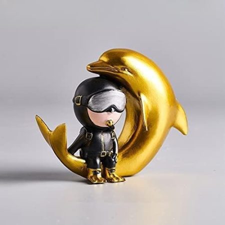 xuejuanshop Moderne Heimkulpturen Dekoration Zubehör Harz Figur Ornaments Dekoration Miniatur Wohnkultur Geschenk (Color : Maroon)