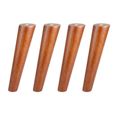 WYRMB Massivholz-Möbelbeine, neigbare, konische Sofabeine, Couchtischbeine, DIY-Ersatzbeine für Schrank/DIY-Schreibtisch/TV-Schrank, mit M6/M8/M10-Schraube, mit Zubehör, 4er-Set (M8 25 cm/9,8 Zoll)
