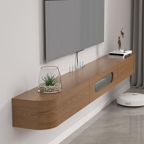 XRRJFYH 160 cm Lowboard Hängend TV Board Holz TV Schrank mit Schubladen TV Bank TV Table Fernsehschrank Fernsehtisch TV Cabinet (Size : Brown)