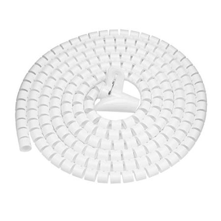 Tihebeyan Ordentlich Gewickeltes Kabel, 1,5 m / 3 m Länge Spiralwickelkabel Spiralkabelschlauch 16/22/28 mm Wickelkabel (Weiß 3,0 m * 16 mm)
