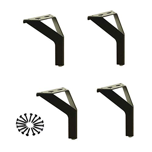 FWZJ Möbelbeine X4, Sofabeine Dicke Stahlstütze Ersatzbeine, DIY Halterung, Bett Couchtisch TV-Schrank Schrank Badezimmerschrank Schrankfüße, Winkelprofil, Hardware-Zubehör Schrauben