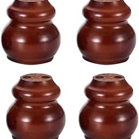 ACLips Hocker, 4er-Pack, Massivholz-Sofabeine, Möbelbein-Zubehör, Couchtischbeine, 8 cm rundes Paket, Tischfuß, Hockerbeine, TV-Schrankfüße, Sofabett, Ersatzbeinpolster mit Schrauben