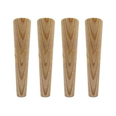 WYRMB Massivholz-Möbelbeine, konische Sofabeine, Couchtischbeine, DIY-Ersatzbeine für Bücherregal/Schrank/Couch/TV-Schrank/Nachttisch, mit Zubehör, 4er-Set (25 cm/9,8 Zoll)