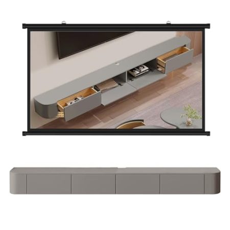 HYANXUE Schwebender TV-Schrank Schwebende TV-Einheit An Der Wand Montierte TV-Medienkonsole Schwebender TV-Schrank Große TV-Stauraumbank Unter Dem Fernseher Schwebende TV-Einheit(Grey,260x20x24CM)