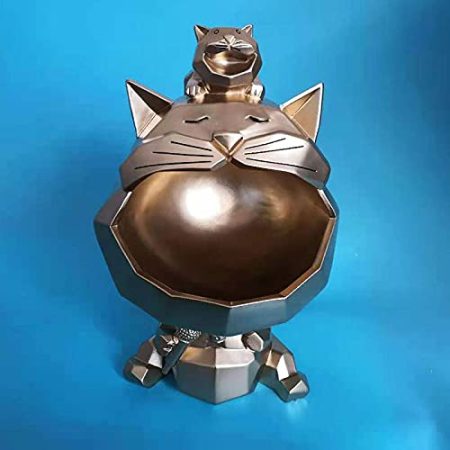 Figuren Ornamente Skulptur Dekor Harz Figur Aufbewahrung Nordische Katze Schlüssel Aufbewahrung Dekoration Harz Handwerk Katze Zubehör Zuhause Wohnzimmer TV Schrank Dekoration