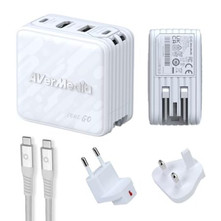 AVerMedia Tragbares Ladegerät für Nintendo Switch, Steam Deck Dock, 100W GaN Schnelllade-USB-C-Hub, TV-Dockingstation mit 4K60 HDMI, Kompatibel mit iPhone, iPad, Laptop, PC, Gaming-Zubehör