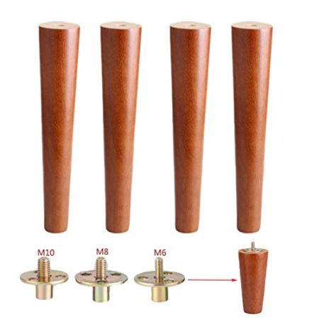 AT Set Von 4 Massivholzmöbelfuß, Vertikal Sofa Beinen, Tischbeinen, Diy Replacement Beinen, Für Kaffeetisch, Tv-Schrank, Schrank, Mit Bolzen, Mit Zubehör () / M6 / 60cm/23.6in