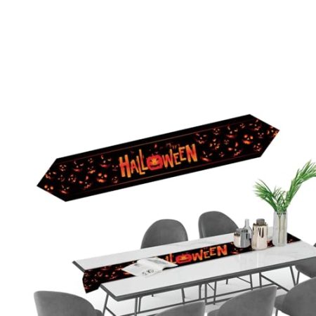 Halloween-Läufer für Tische,Happy Halloween-Tischläufer | HalloweenTischdecke Tischdecke 72in Tischdecke - Bauernhaus-Tischläufer, Esstischdekoration für Picknick-Halloween-im Freien