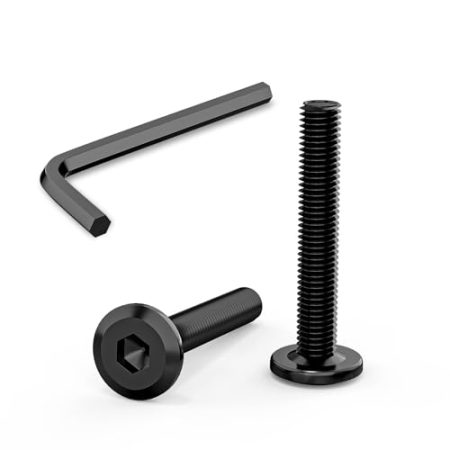 30 Stück Schrauben M5 x 30 mm, Flachkopfschrauben M5 Innensechskant Edelstahl A2 V2A Vollgewinde Schwarzes Oxid mit Innensechskantschlussel