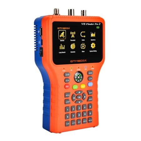 GT MEDIA Satellite Finder Pro SAT Finder Satellitenfinder Meter DVB-S2X/S2/S/T2/T/C Satellitensuchgerät Signalempfänger Decoder Digitale Satellitenerkennung Messgerät FTA 4.3" LCD