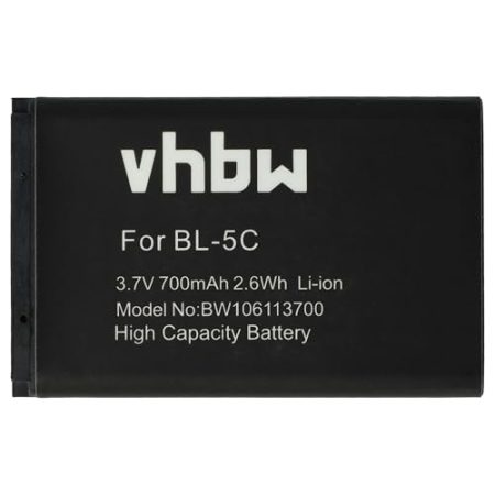 vhbw Li-Ion Akku 700mAh (3.7V) kompatibel mit Handy Smartphone Telefon Amplicomms, Audioline, Auro, DeTeWe, Auro, AEG, Doro, Hagenuk, Maxcom, MyPhone, Olympia