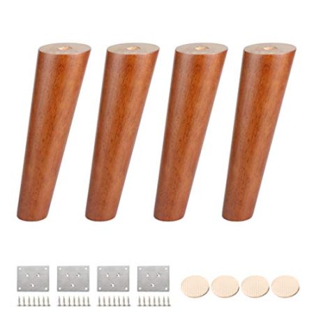 WYRMB Massivholz-Möbelbeine, Couchtischbeine, neigbare, konische Sofabeine, DIY-Ersatzbeine für Couch/Schrank/DIY-Schreibtisch/TV-Schrank/Nachttisch, mit Zubehör, 4er-Set (20 cm/7,9 Zoll)