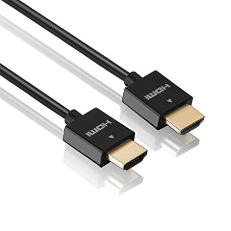 HDGear HDG-HC01-015 - Super Slim High Speed HDMI Kabel mit vergoldeten Steckkontakten, HDMI A Stecker auf HDMI A Stecker (1,5m) schwarz