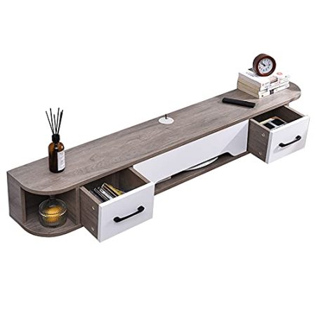 WFENG TV Lowboard hängend/TV Schrank,Für Wohnzimmer Modernes Fernsehtisch,Starke Tragfähigkeit,Es Kann Bis zu Etwa 30kg Tragen / L150cm×W24cm×H20cm / B